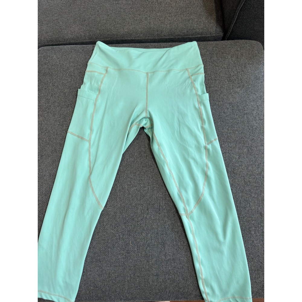 Zyia Active Mint Green High Waisted Pocket Leggings Size Large Yoga Gym Workout